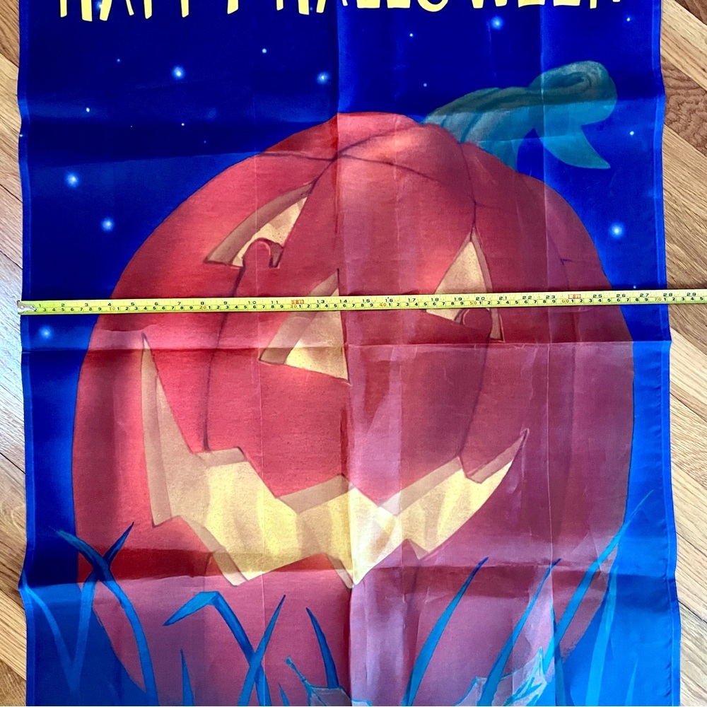 Rare Vintage 2001 Joe Stokes Happy Halloween Pumpkin Flag (40" x 28") New - Picture 3 of 4